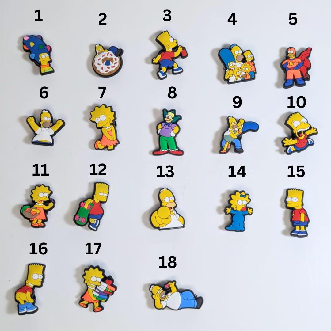 Cartoon inspired shoe charms