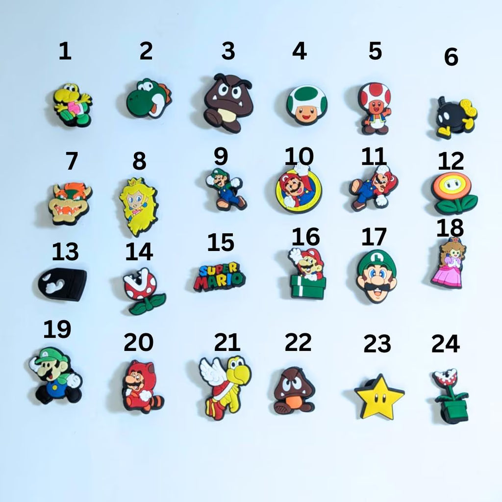 Video game inspired shoe charms