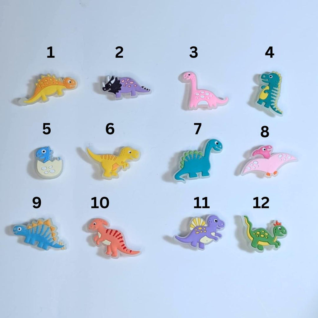Dino shoe charms / Glow in the dark.