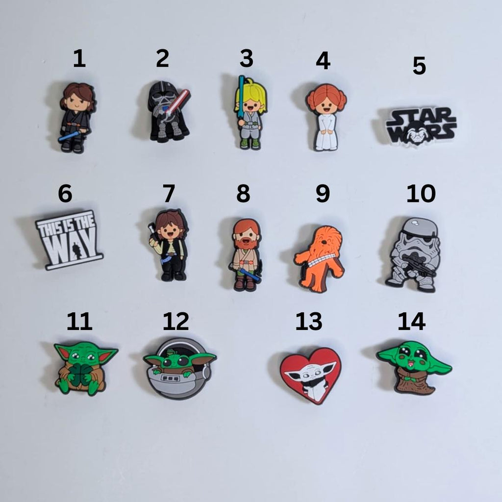 Movie inspired shoe charms