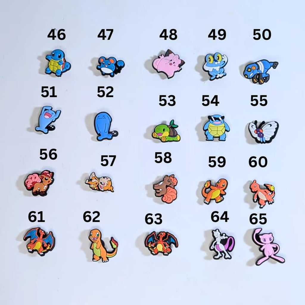 Japanese anime inspired shoe charms
