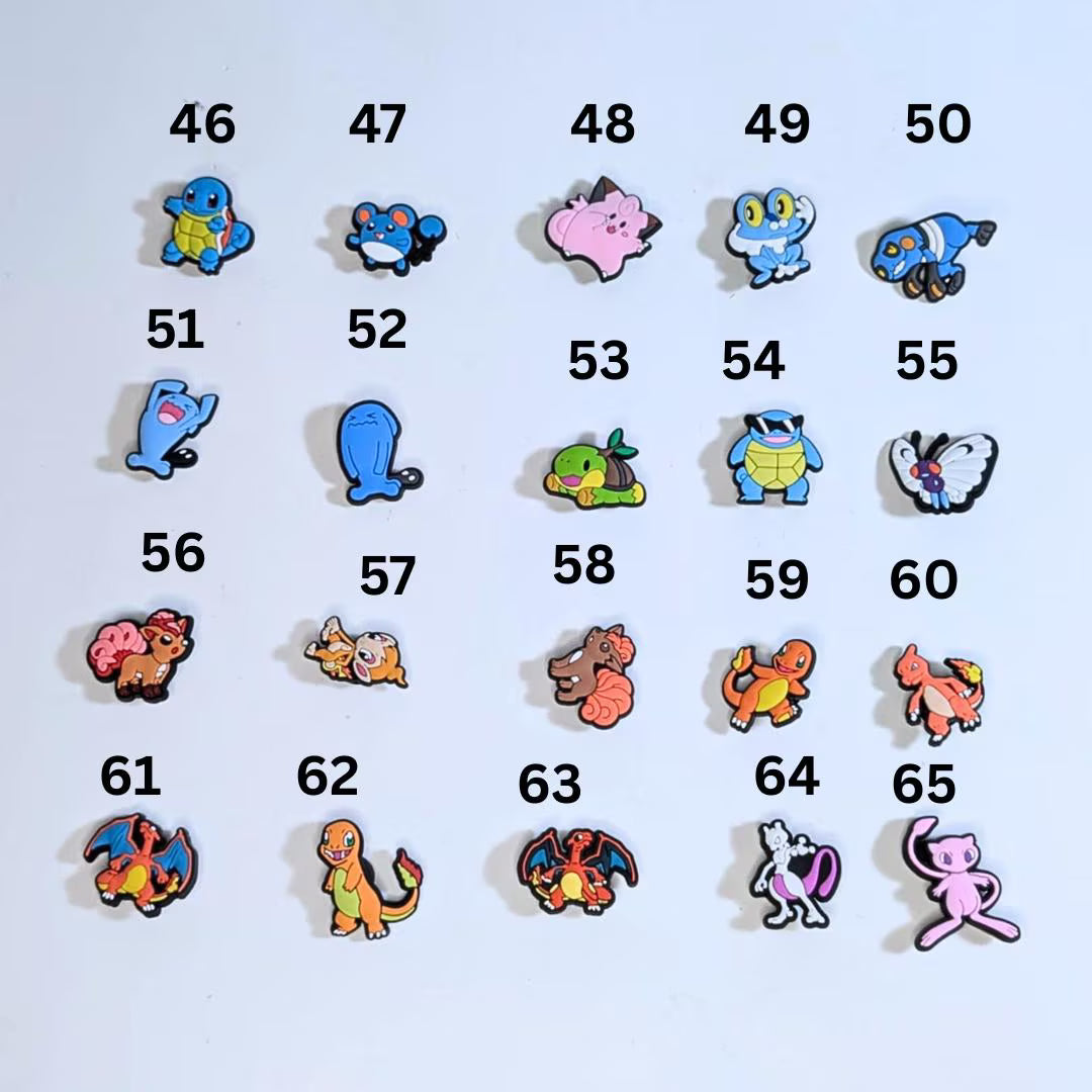 Japanese anime inspired shoe charms