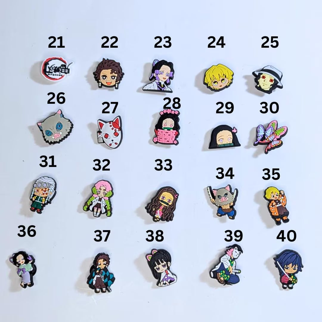 Japanese anime inspired shoe charms