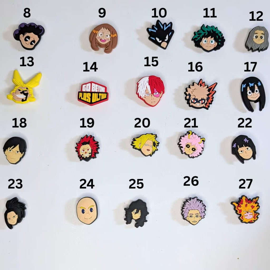 Japanese anime inspired shoe charms