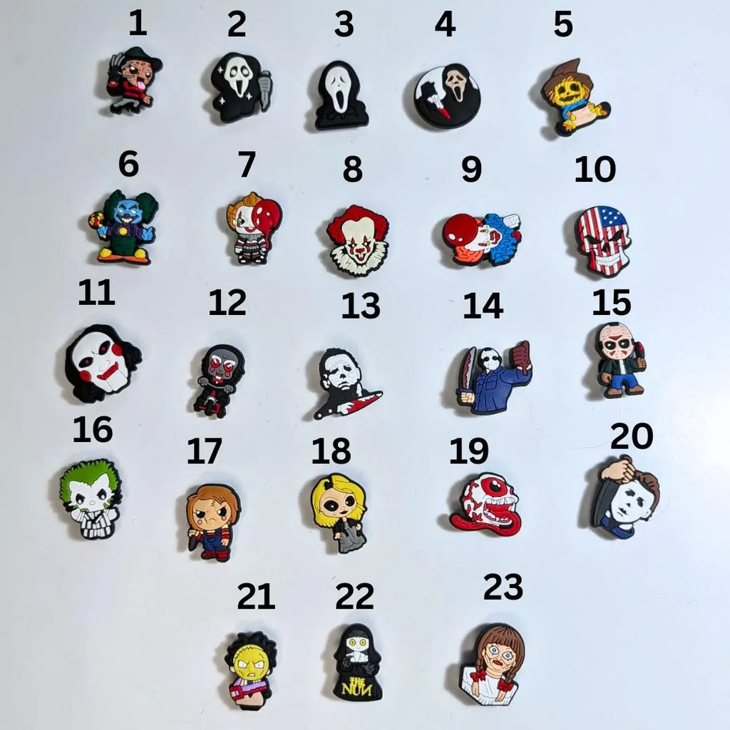 Horror movies inspired shoe charms