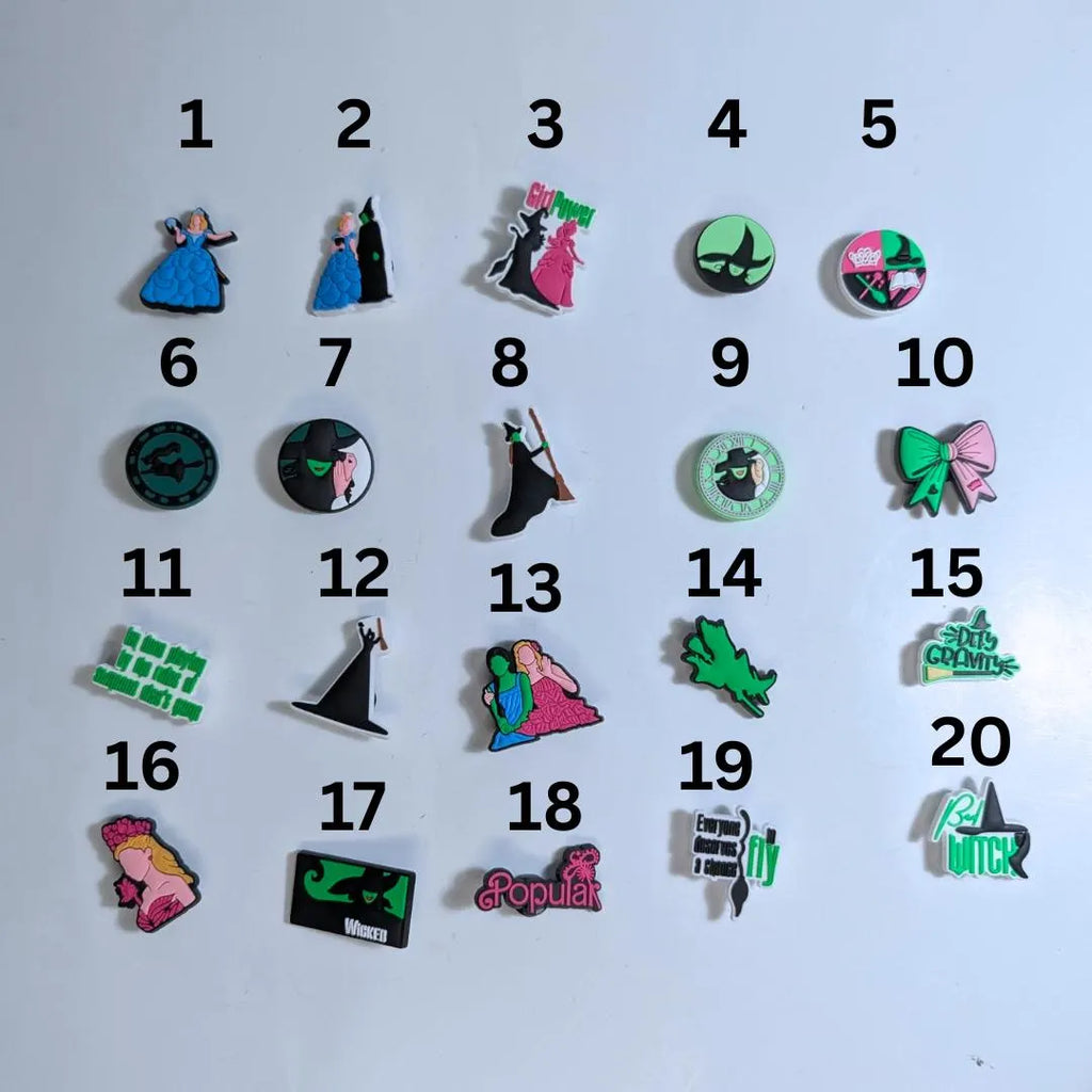 Movie inspired shoe charms