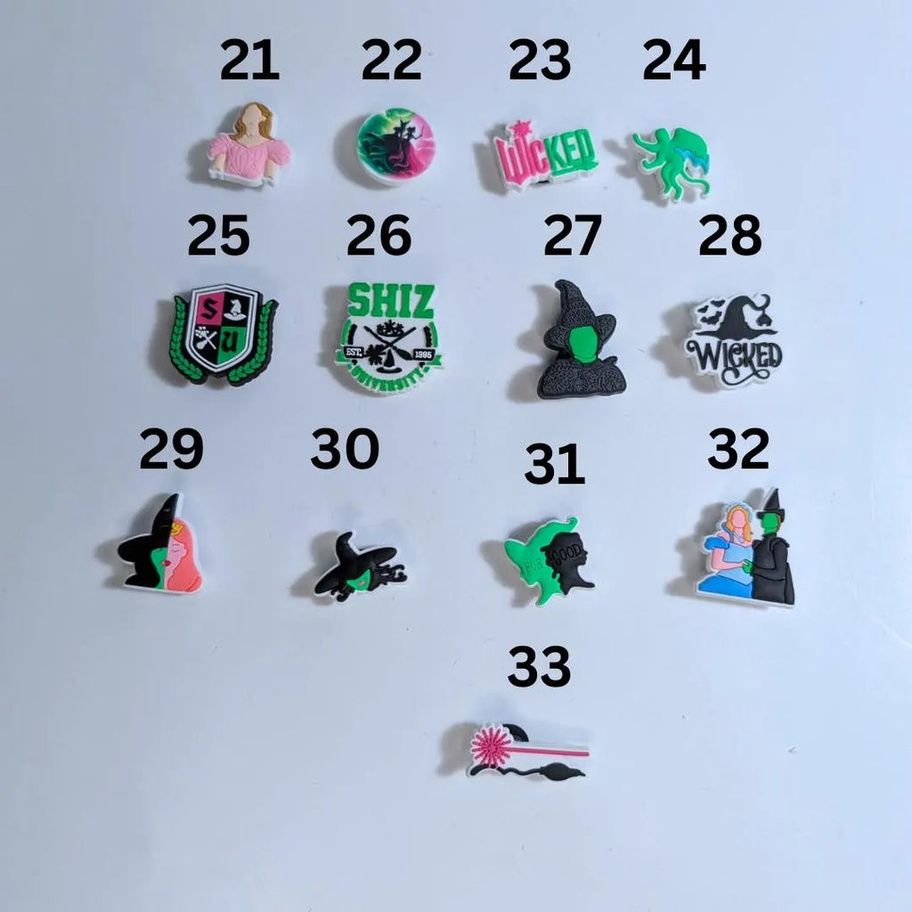 Movie inspired shoe charms