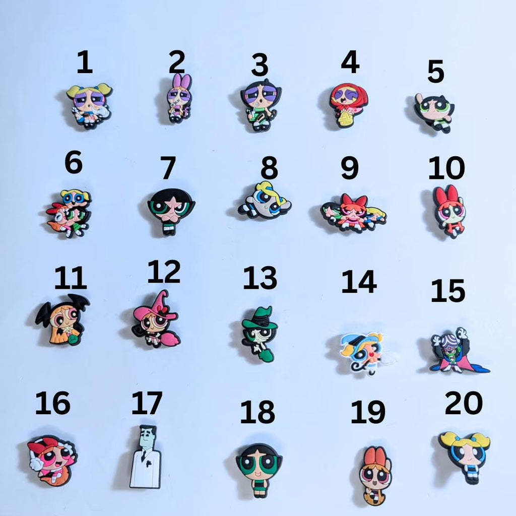 Cartoon inspired shoe charms