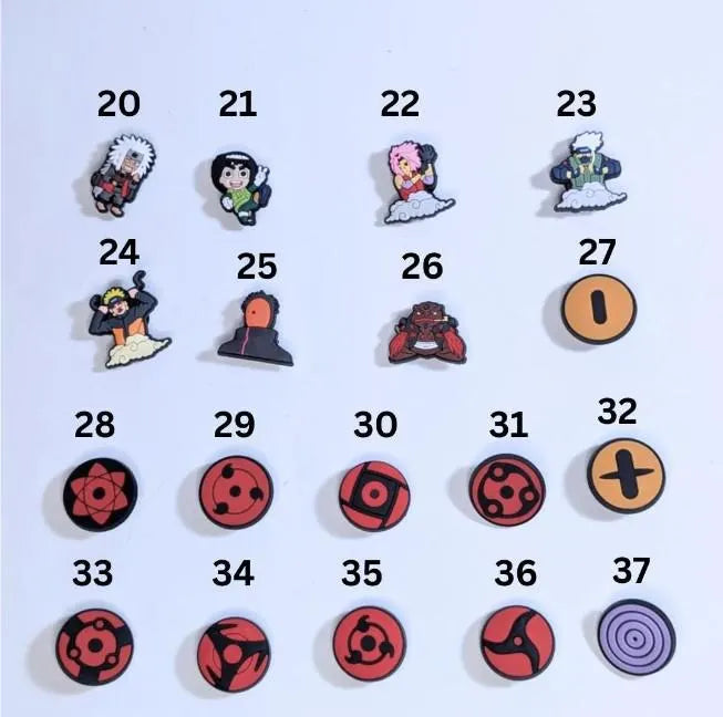Japanese anime inspired shoe charms