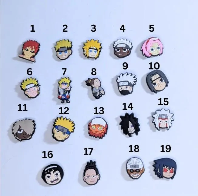 Japanese anime inspired shoe charms
