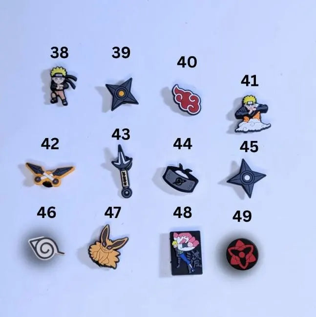 Japanese anime inspired shoe charms