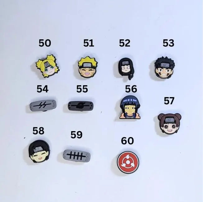 Japanese anime inspired shoe charms