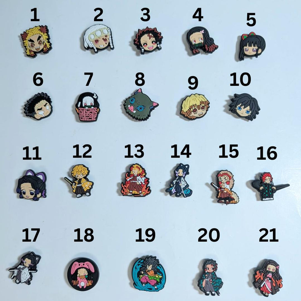 Japanese anime inspired shoe charms