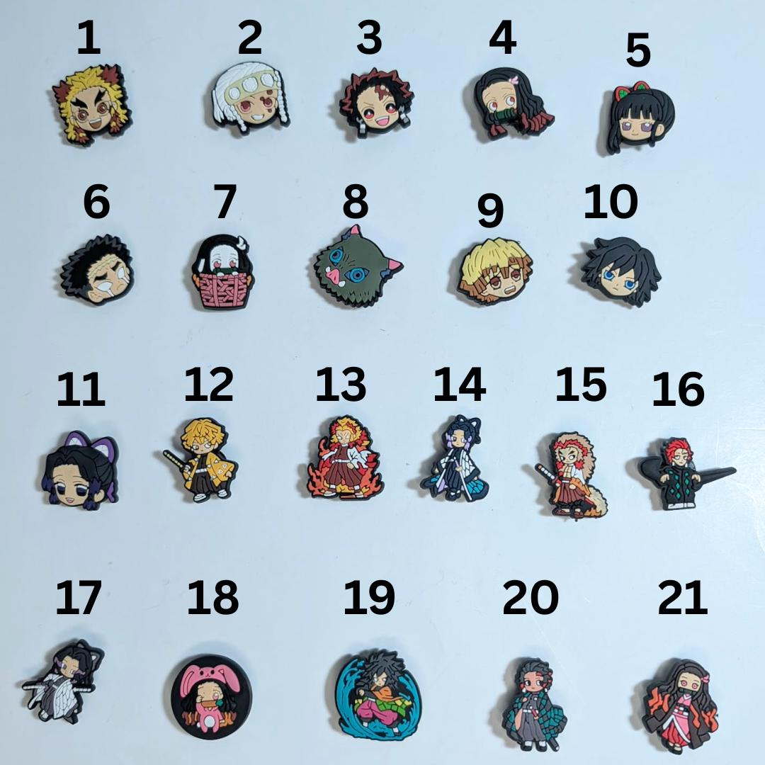 Japanese anime inspired shoe charms