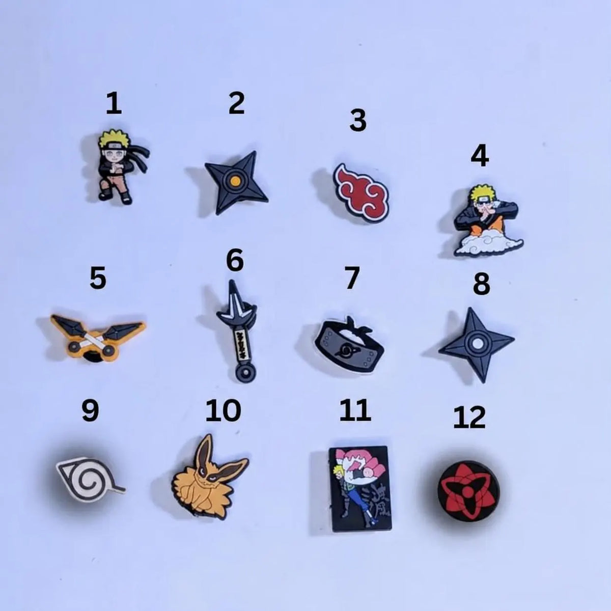 Japanese anime inspired shoe charms