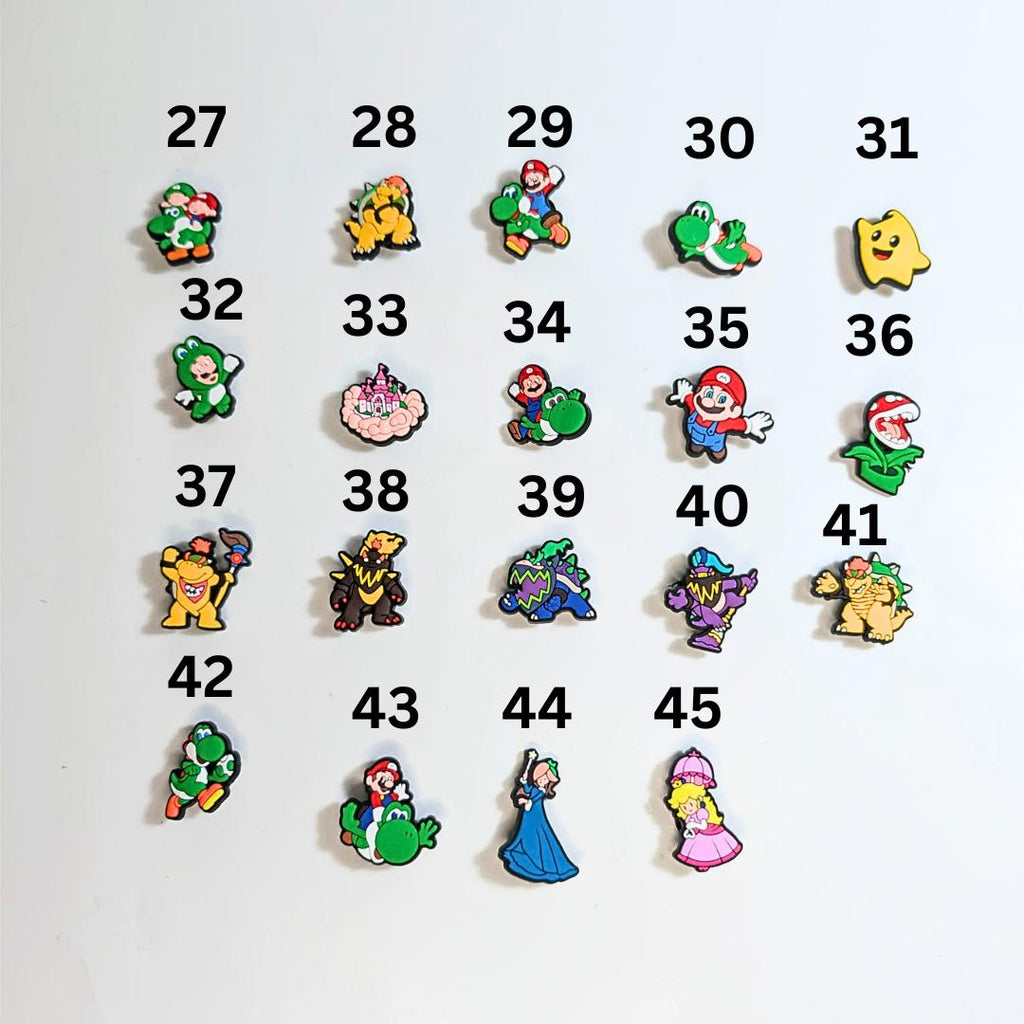 Video game inspired shoe charms